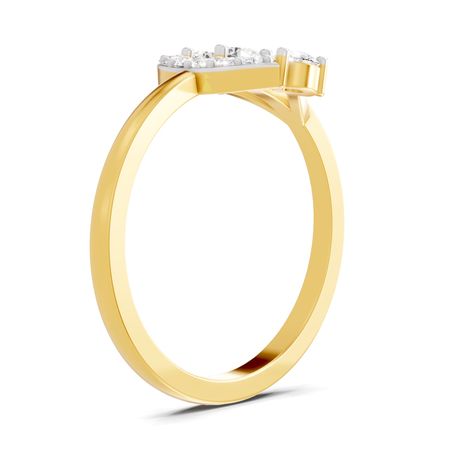 0.3 Carat  | 925 Sterling Silver Gold Plated Fashion Ring