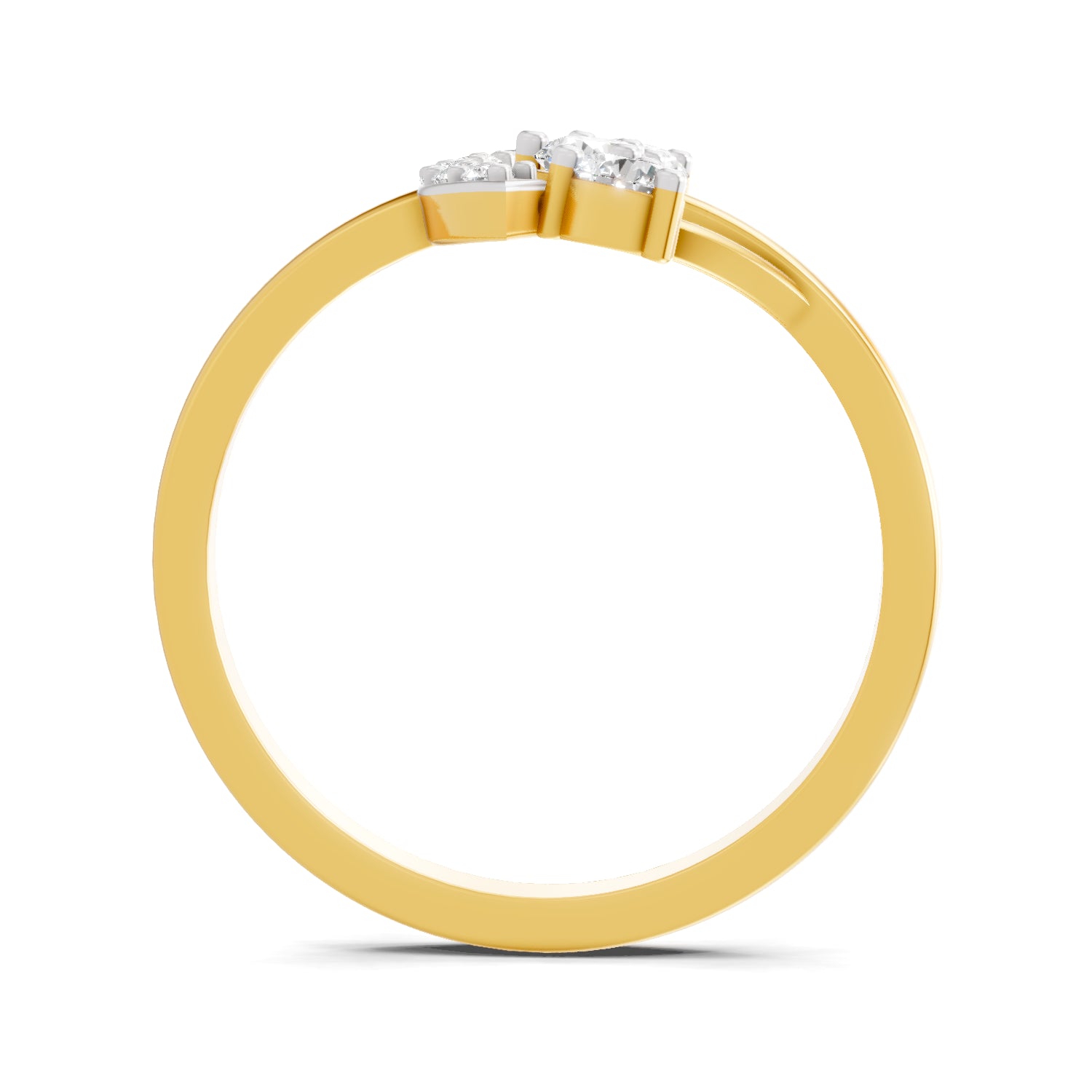 0.3 Carat  | 925 Sterling Silver Gold Plated Fashion Ring