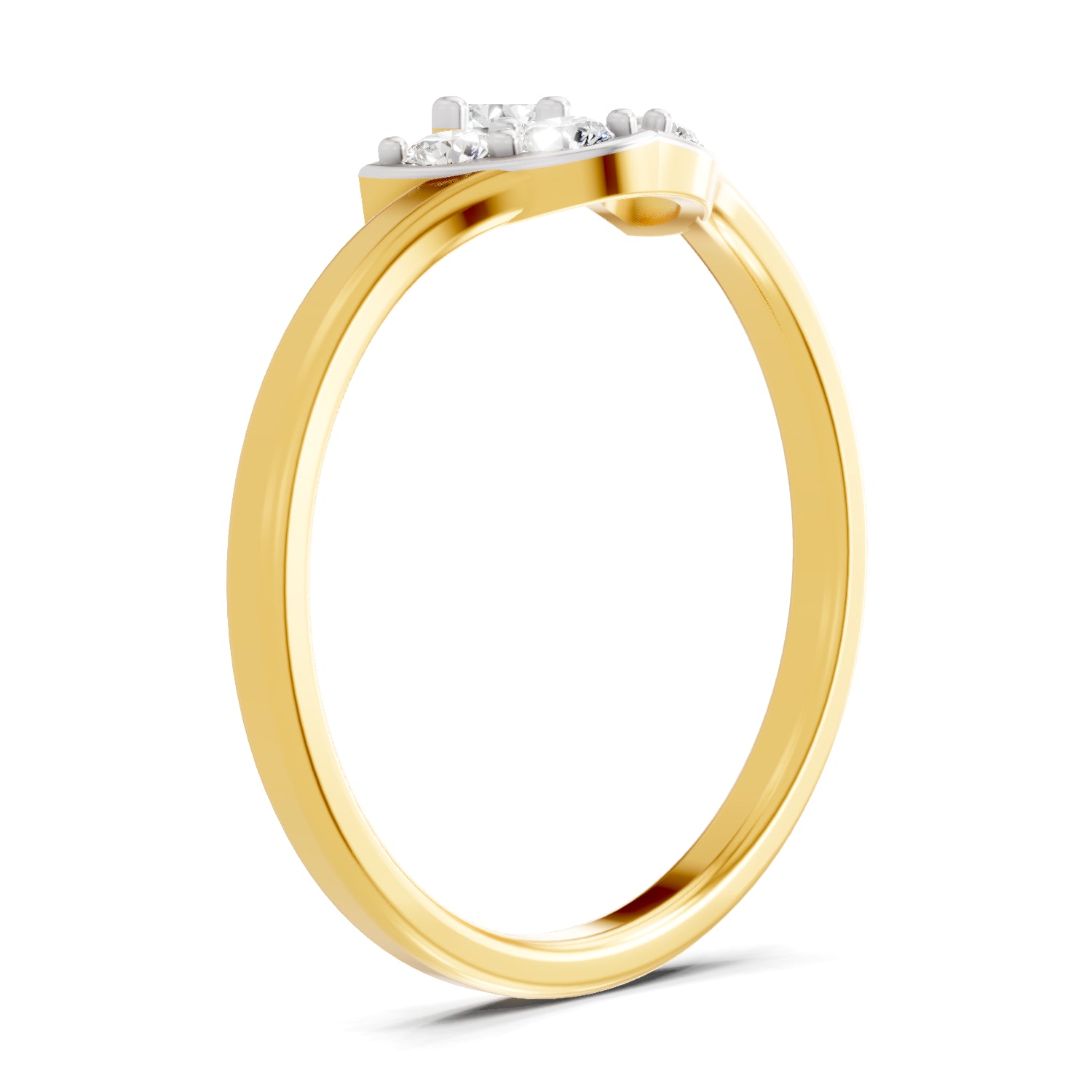 0.3 Carat  | 925 Sterling Silver Gold Plated Floral Ring