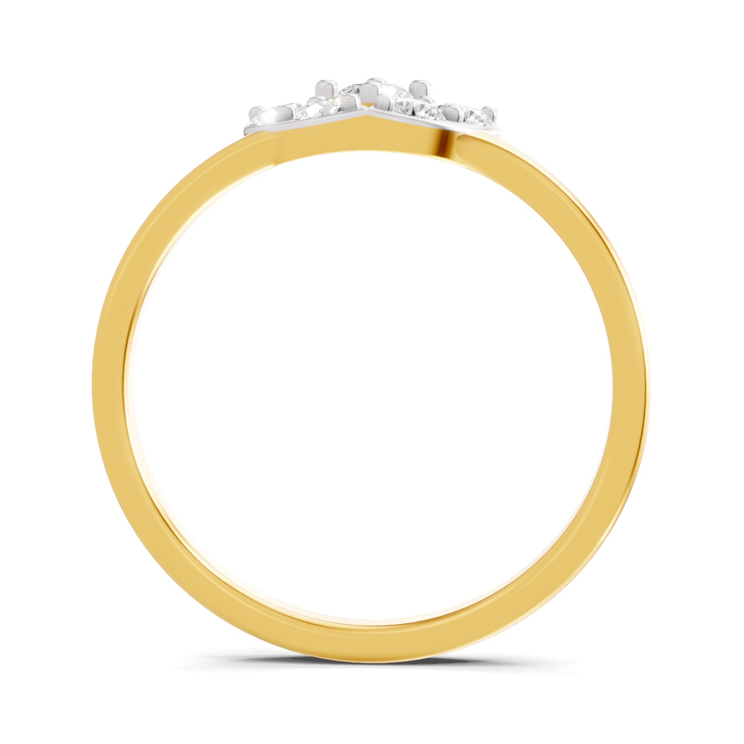 0.3 Carat  | 925 Sterling Silver Gold Plated Floral Ring