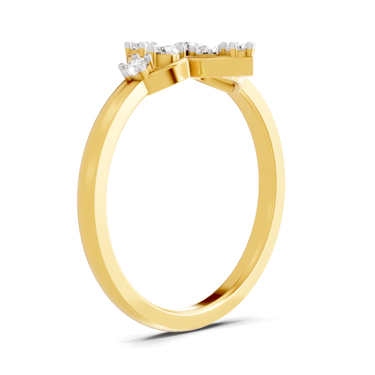 0.31 Carat  | 925 Sterling Silver Gold Plated Floral Ring