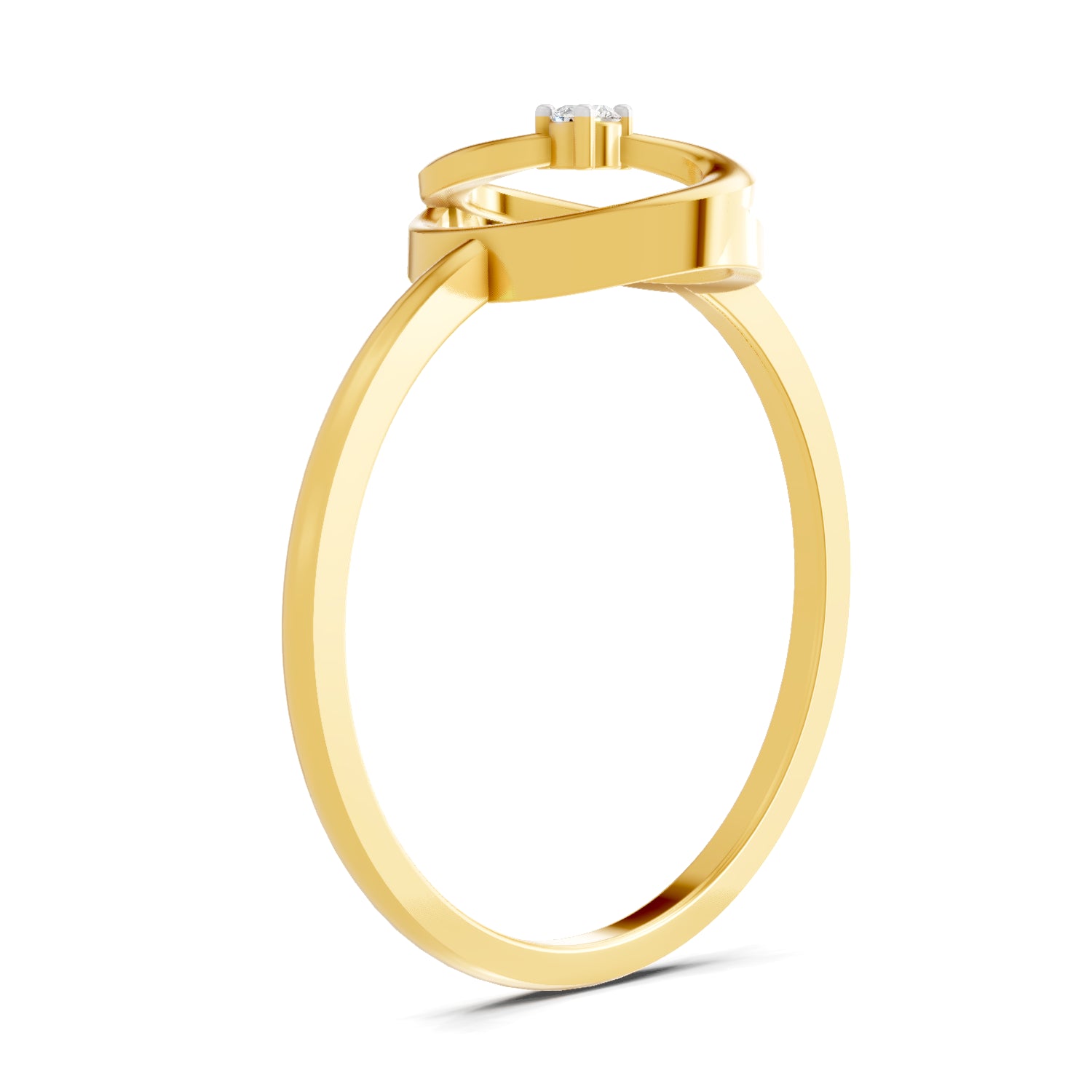 0.02 Carat  | 925 Sterling Silver Gold Plated Oval Fashion Ring