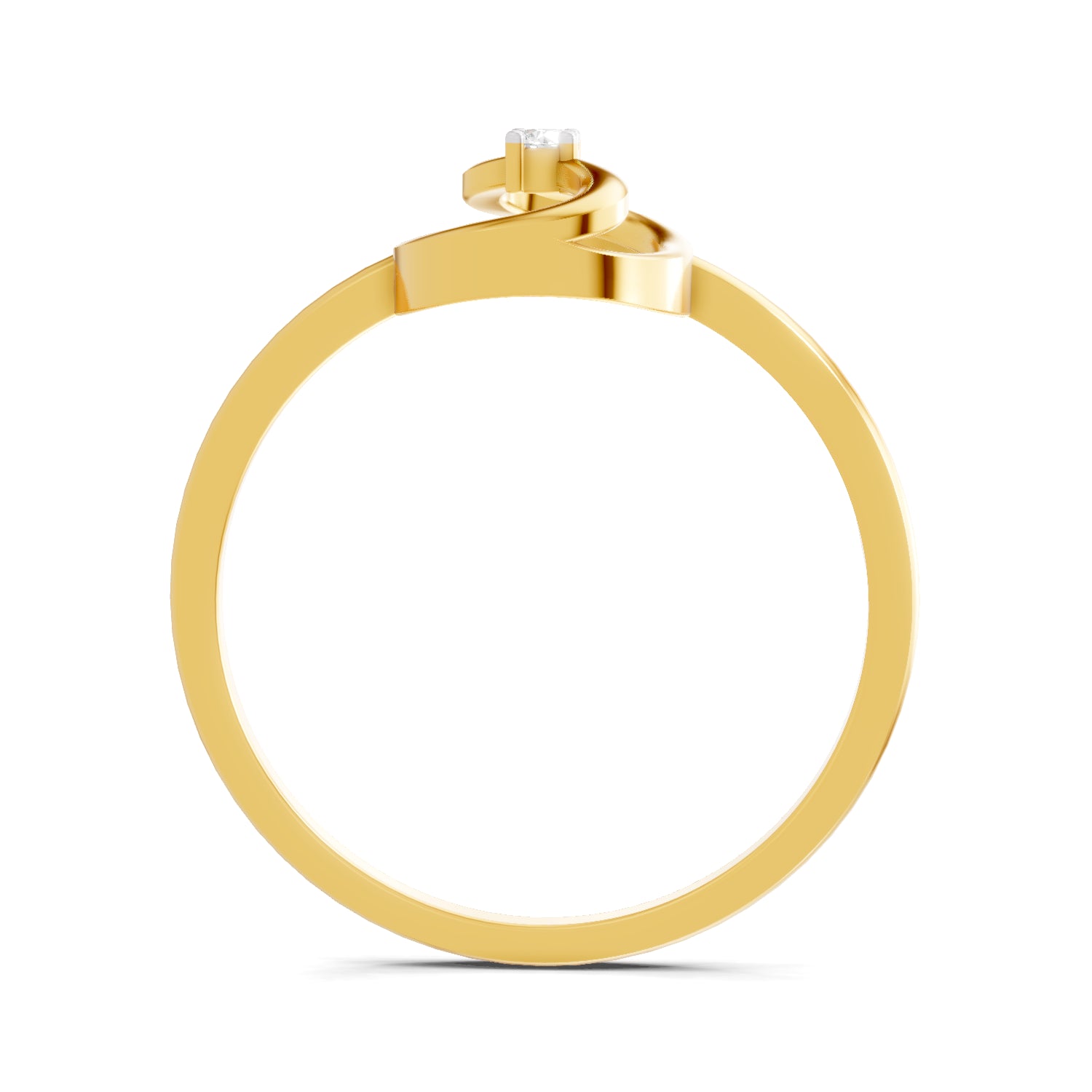 0.02 Carat  | 925 Sterling Silver Gold Plated Oval Fashion Ring