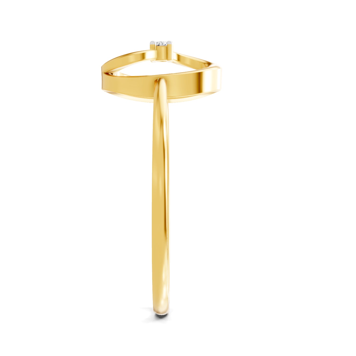 0.02 Carat  | 925 Sterling Silver Gold Plated Oval Fashion Ring