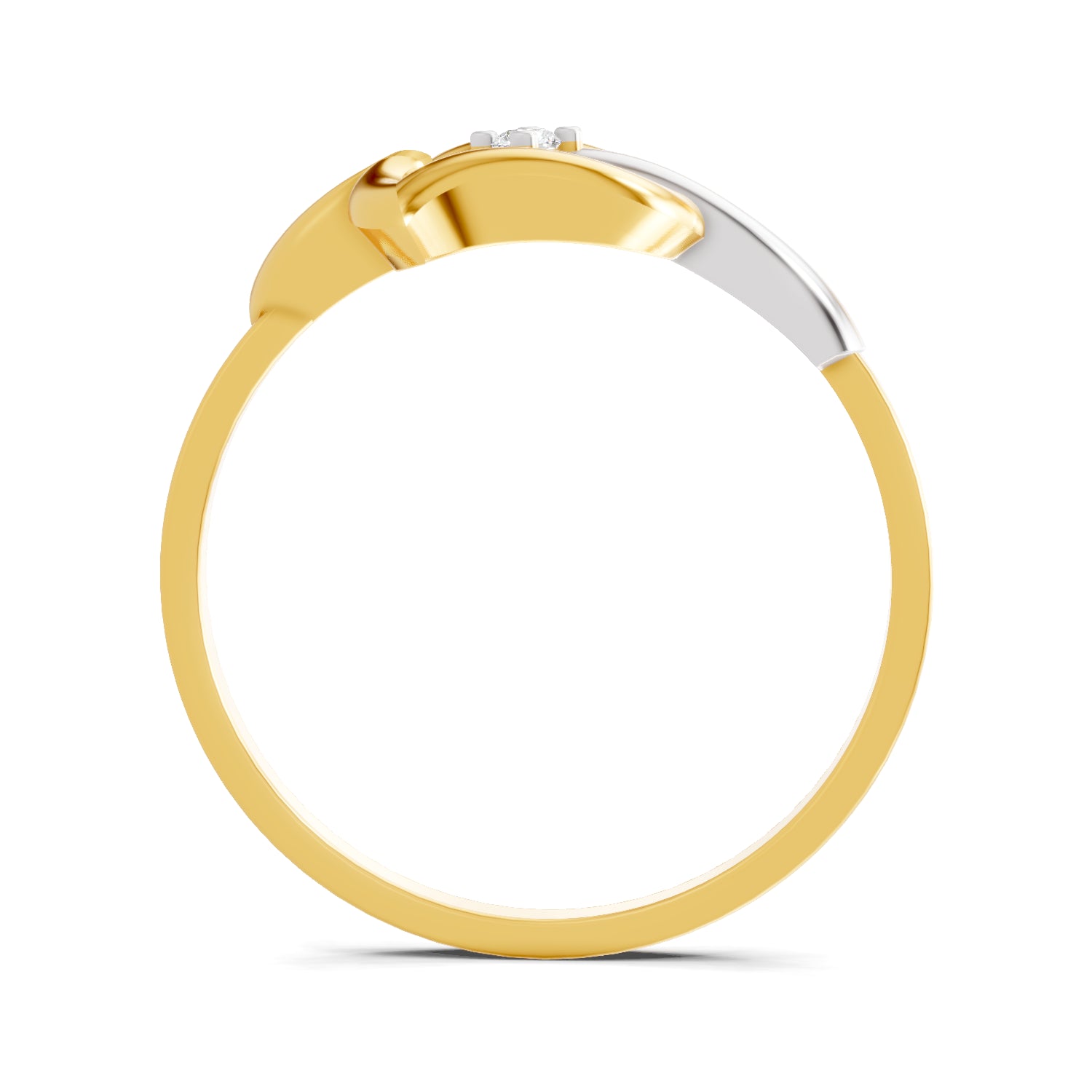 0.02 Carat  | 925 Sterling Silver Gold Plated Lotus Fashion Ring