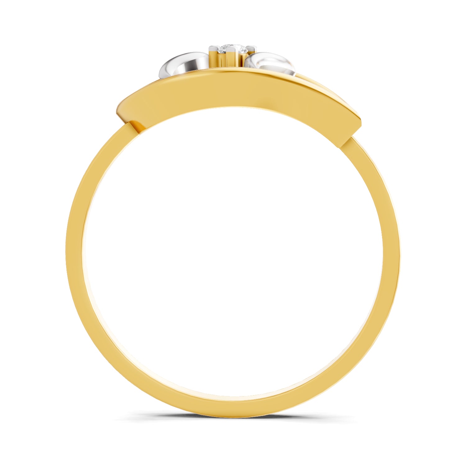 0.02 Carat  | 925 Sterling Silver Gold Plated Leaf Fashion Ring