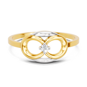 0.02 Carat  | 925 Sterling Silver Gold Plated Ring