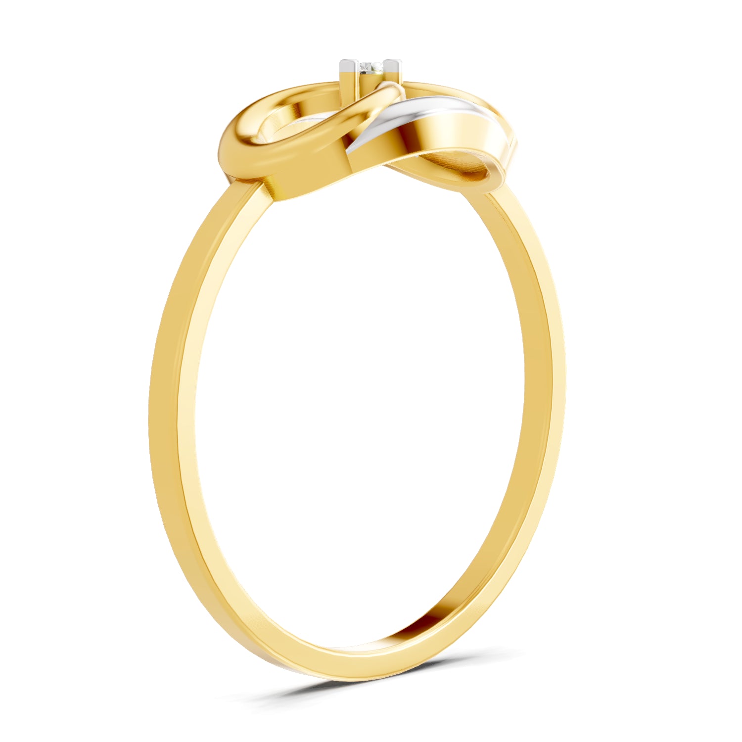 0.02 Carat  | 925 Sterling Silver Gold Plated Ring