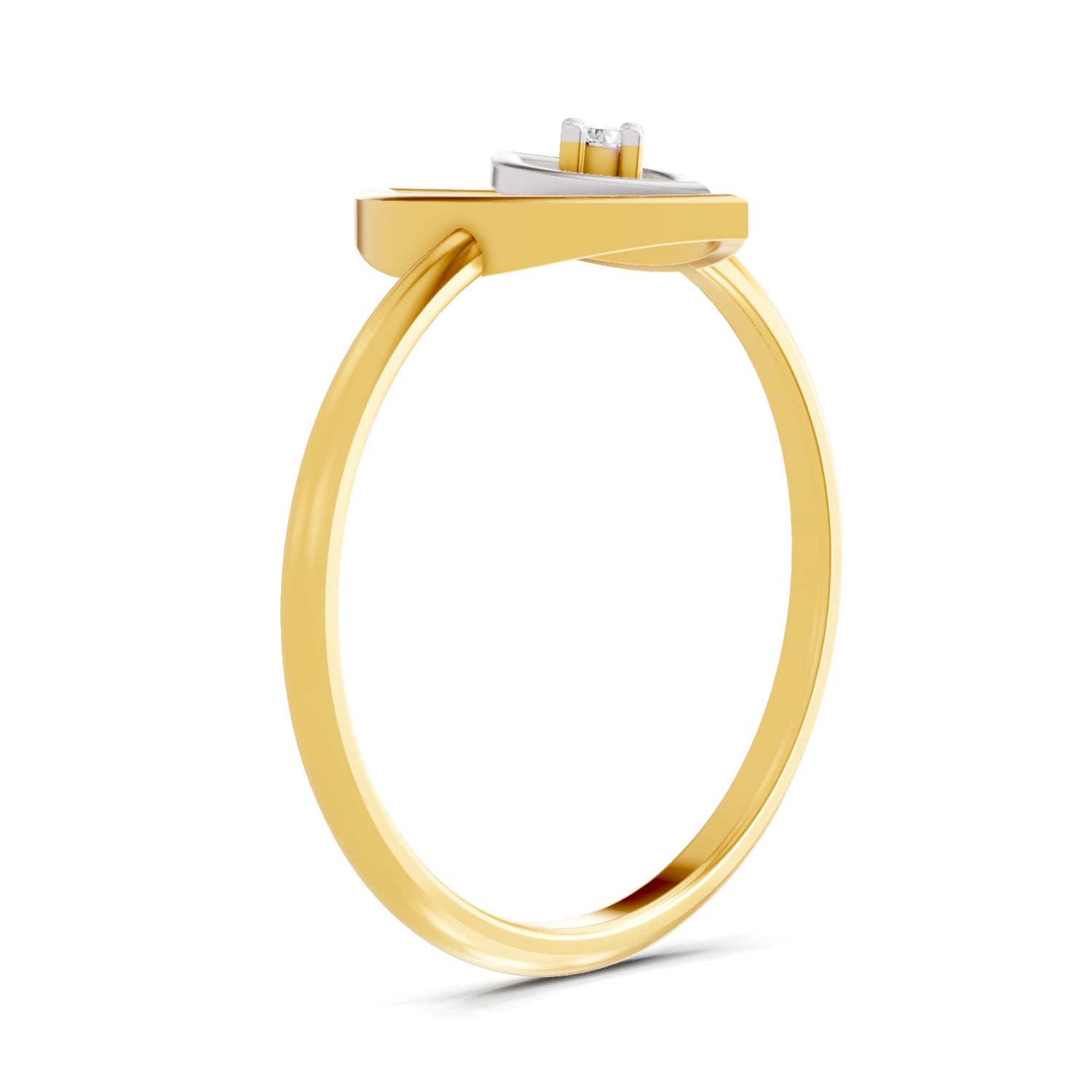 0.02 Carat  | 925 Sterling Silver Gold Plated Petal Fashion Ring