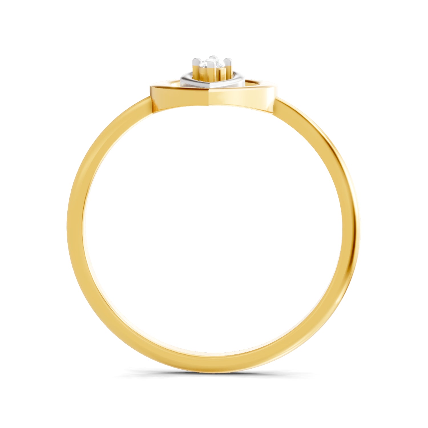 0.02 Carat  | 925 Sterling Silver Gold Plated Petal Fashion Ring