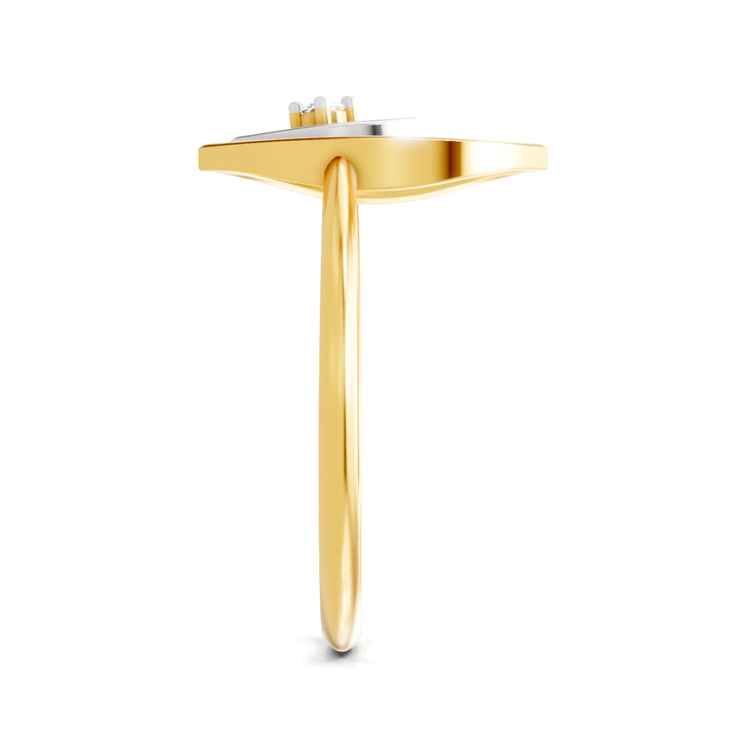 0.02 Carat  | 925 Sterling Silver Gold Plated Petal Fashion Ring