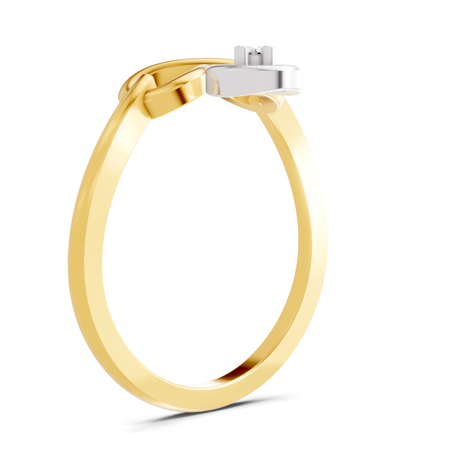 0.02 Carat  | 925 Sterling Silver Gold Plated Infinity Ring
