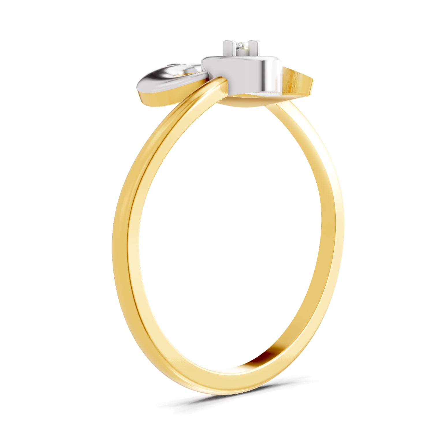 0.02 Carat  | 925 Sterling Silver Gold Plated Heart Ring