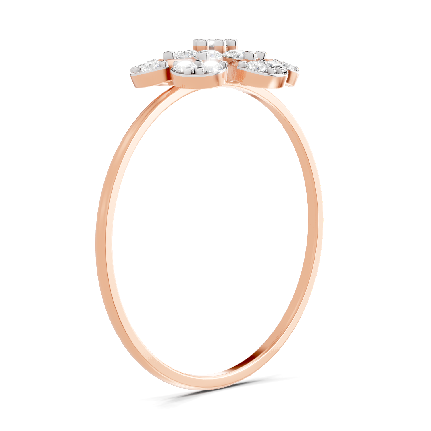 Sparkles Lab Grown Diamond 0.25 studded blossoms Ring| 14K Rose Gold