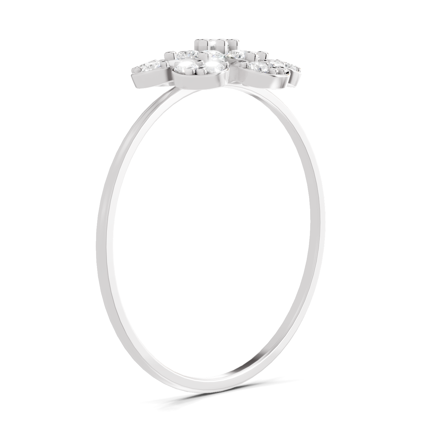 Sparkles Lab Grown Diamond 0.25 studded blossoms Ring| 14K White Gold