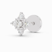 0.02 Carat Round Shape The Kata Diamond Nose Pin | 14K White Gold-Screw