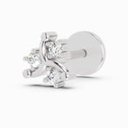 0.03 Carat Trinity Bloom Nose Pin | 14K White Gold