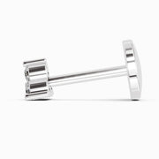 0.03 Ct Triangle Stud Round Shape Nose Pin | 14K White Gold