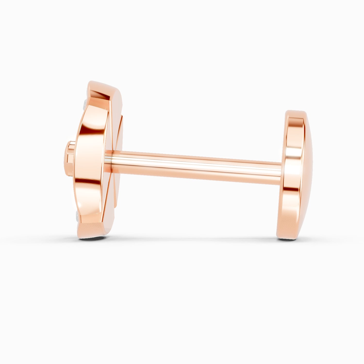 0.01 Carat Round Shape Shine Eternal Radiant Hexa-Bloom Diamond Nose Pin | 14K Rose Gold-Screw