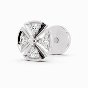 0.01 Carat Round Shape Shine Eternal Radiant Hexa-Bloom Diamond Nose Pin | 14K White Gold-Screw