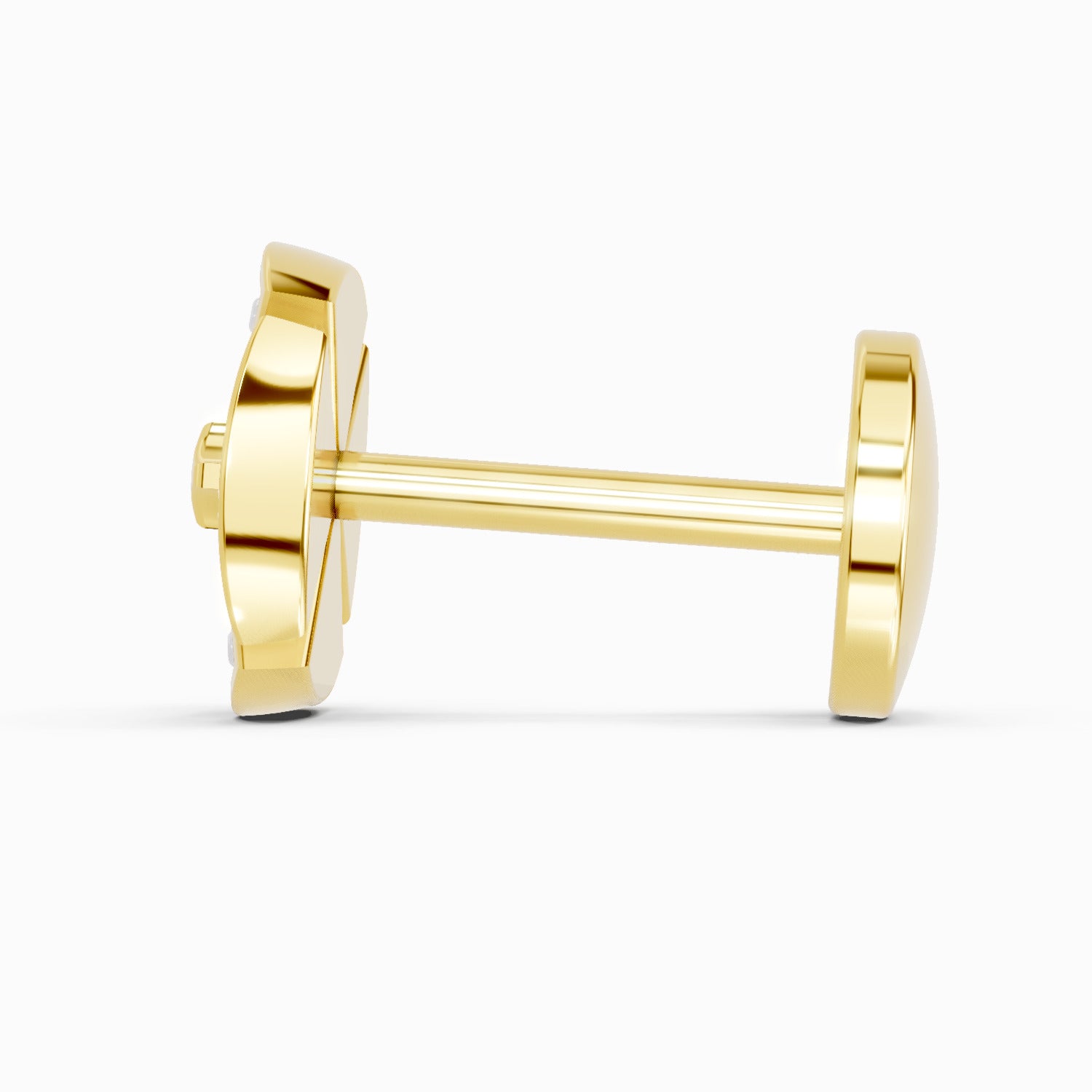 0.01 Carat Round Shape Shine Eternal Radiant Hexa-Bloom Diamond Nose Pin | 14K Yellow Gold-Screw