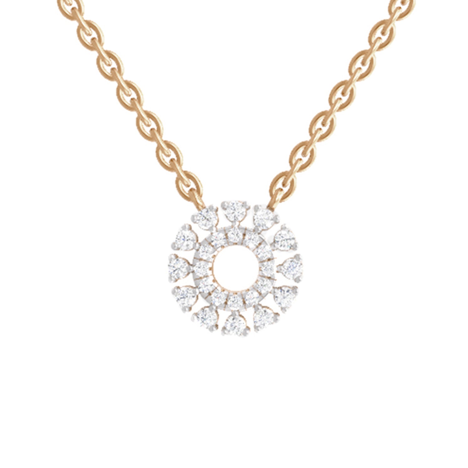 0.24 Carat Round Necklace | 14K Yellow Gold