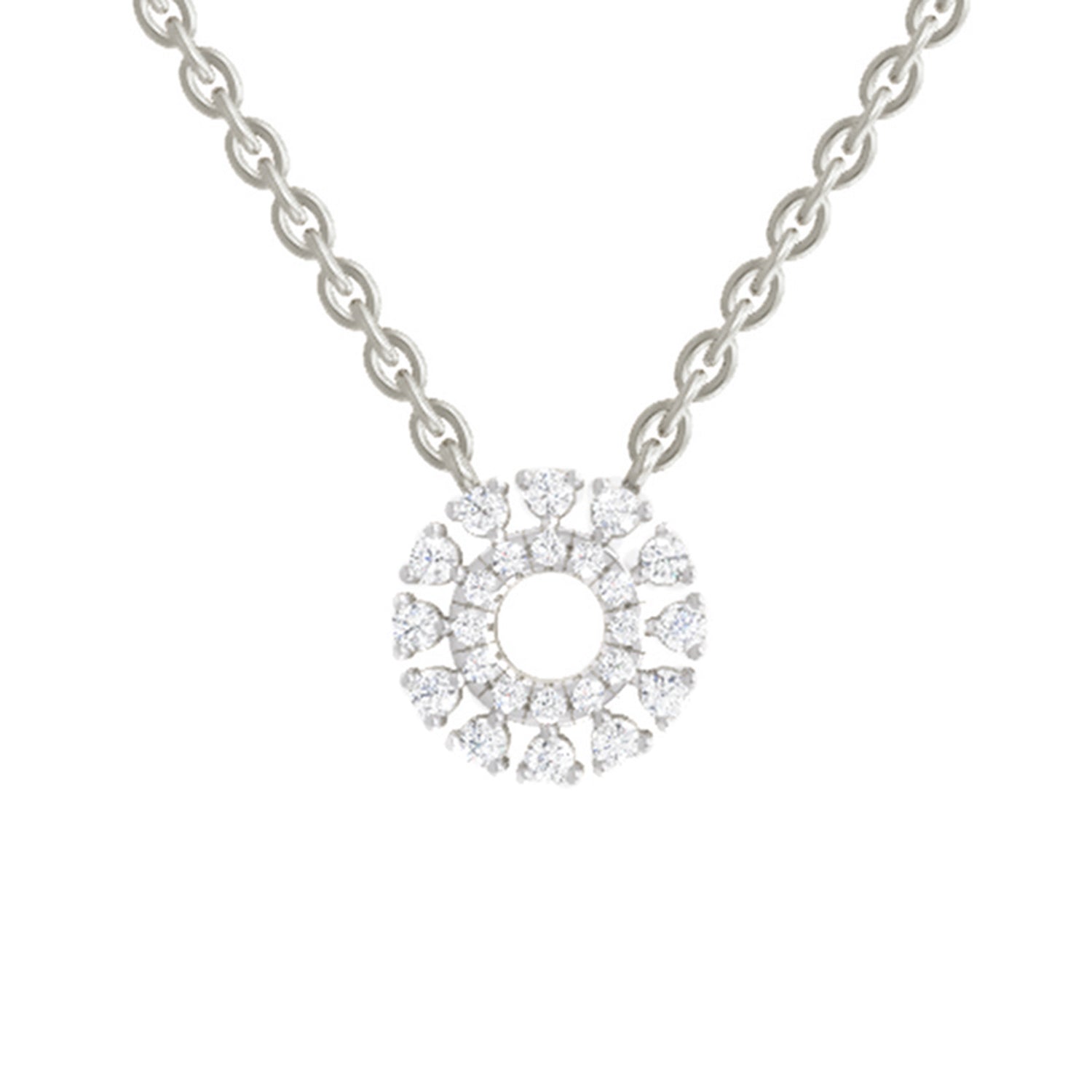 0.24 Carat Round Necklace | 14K White Gold