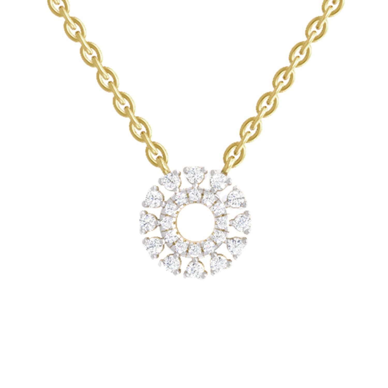 0.24 Carat Round Necklace | 14K Yellow Gold