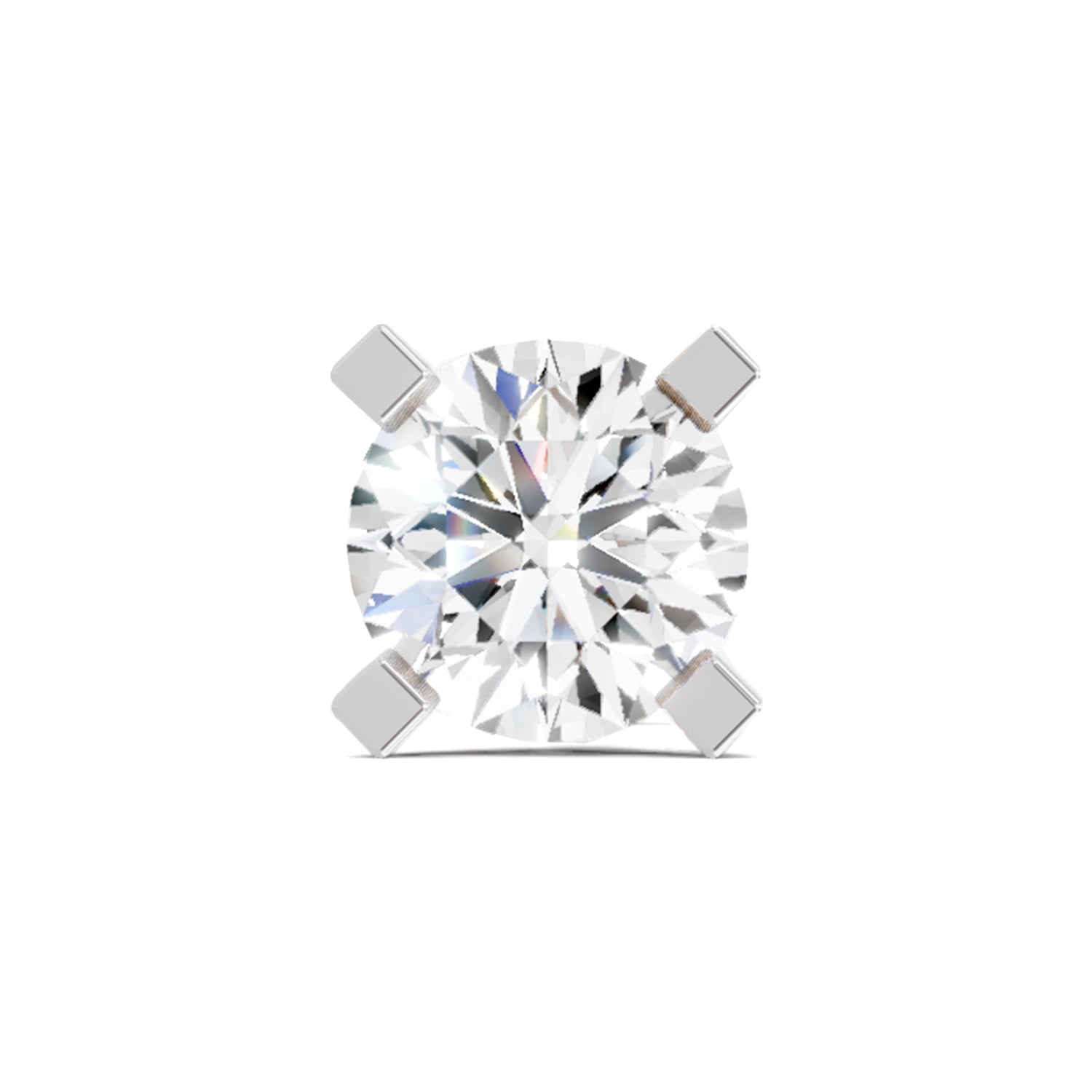 0.50 Carat Round Shape Solitaire Diamond Nose Pin | 14K Yellow Gold -Screw