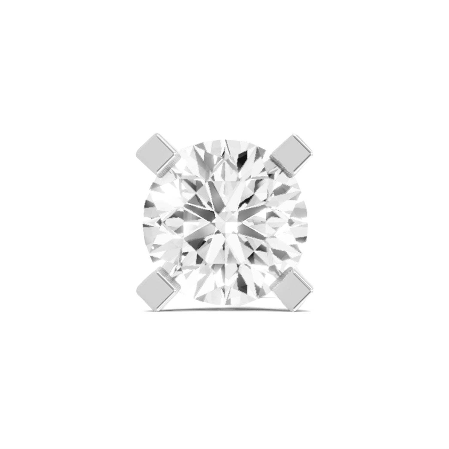 0.50 Carat Round Shape Solitaire Diamond Nose Pin | 14K Yellow Gold -Screw