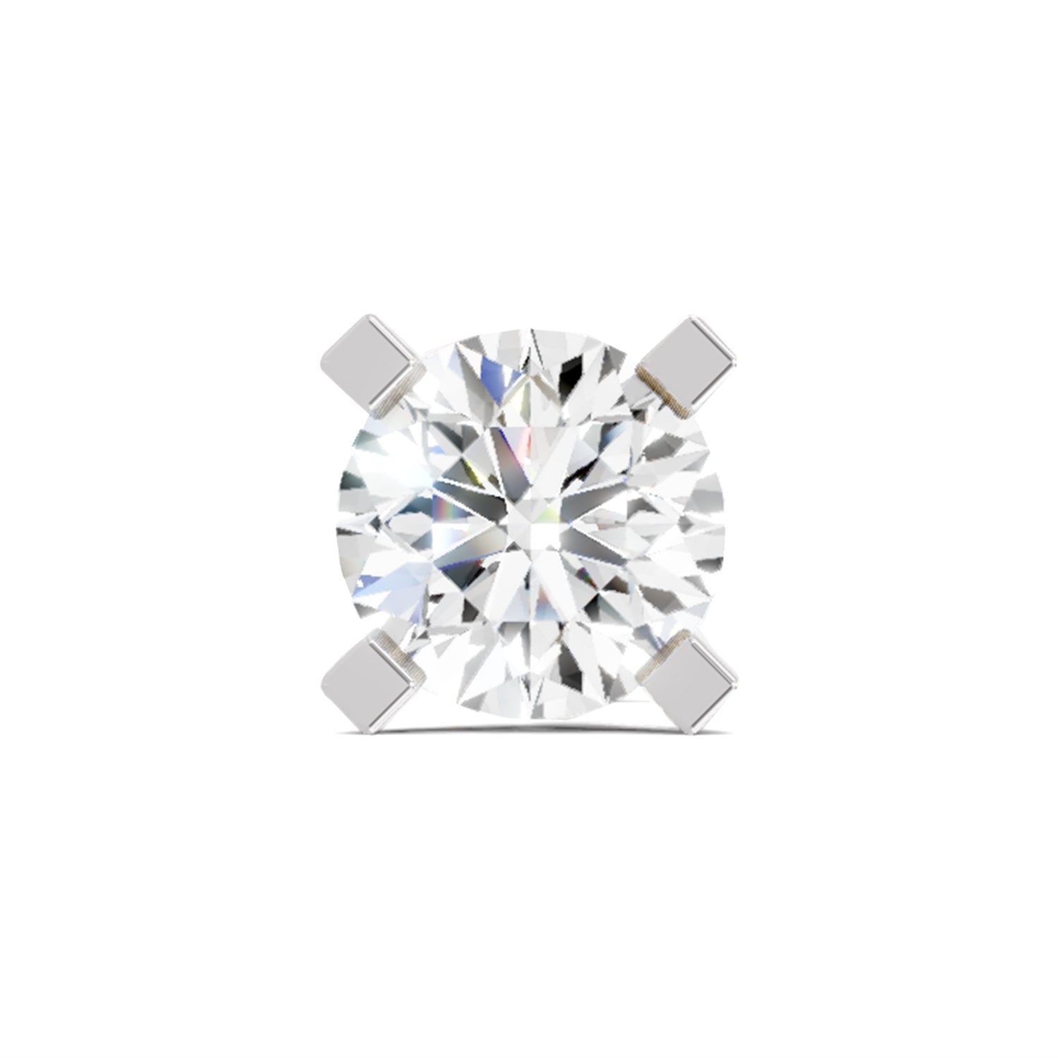 0.50 Carat Round Shape Solitaire Diamond Nose Pin | 14K Yellow Gold -Screw