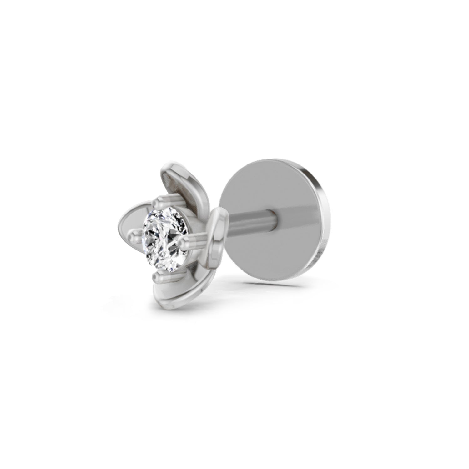 Solitaire Nosepin 0.13 Ct | 14Kt White Gold