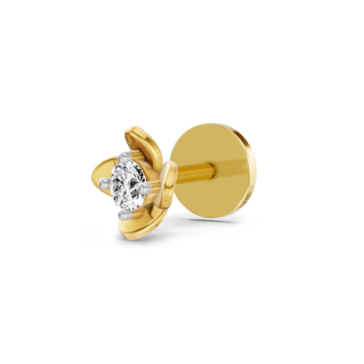 Solitaire Nosepin 0.13 Ct | 14Kt Yellow Gold