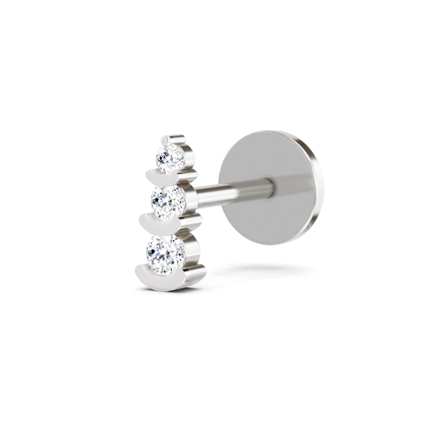 3 Stone Nosepin 0.06 Ct | 14Kt Yellow Gold
