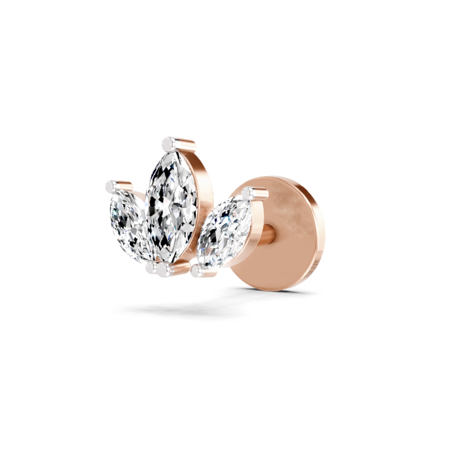 Floral Nosepin 0.26 Ct | 14Kt Yellow Gold