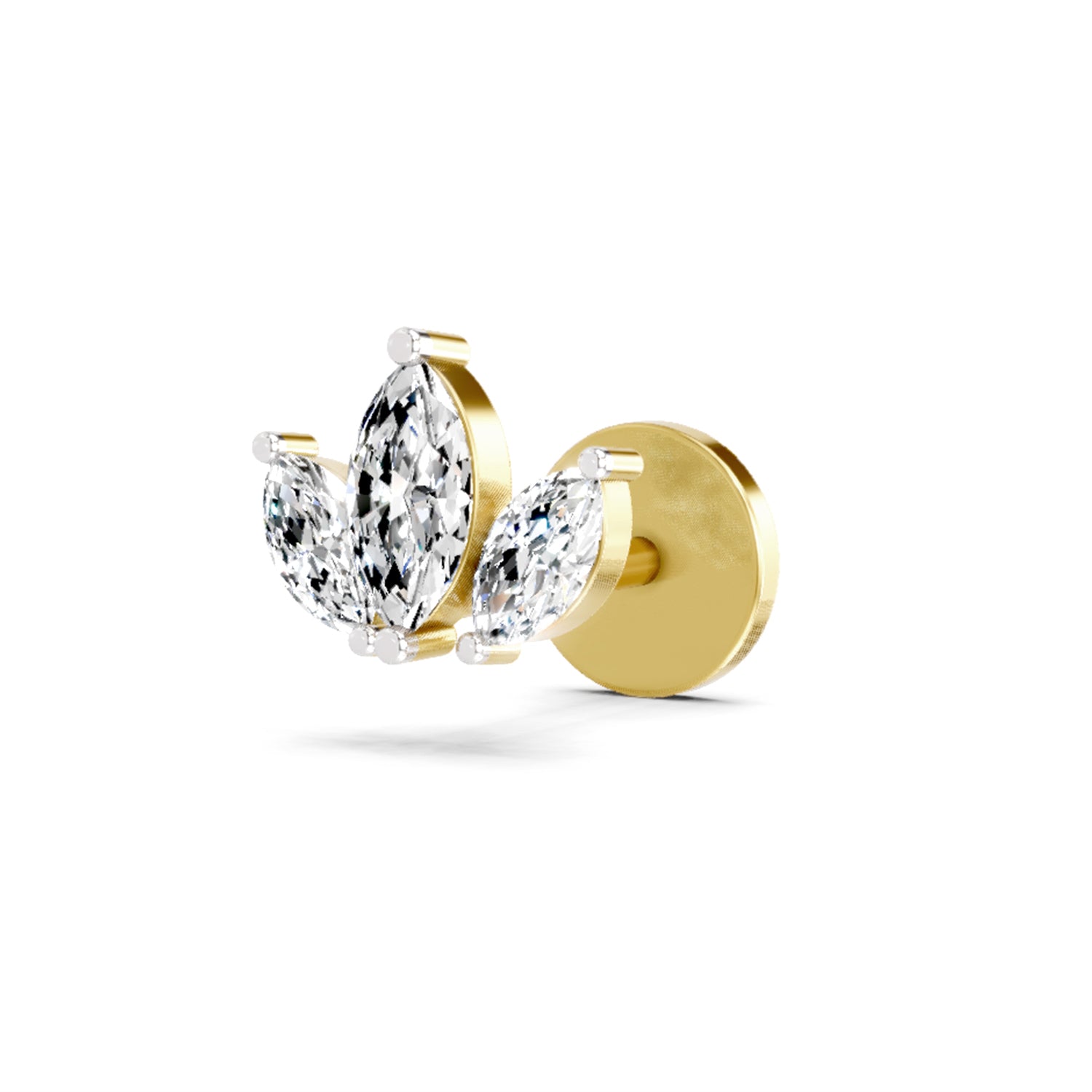 Floral Nosepin 0.26 Ct | 14Kt Yellow Gold