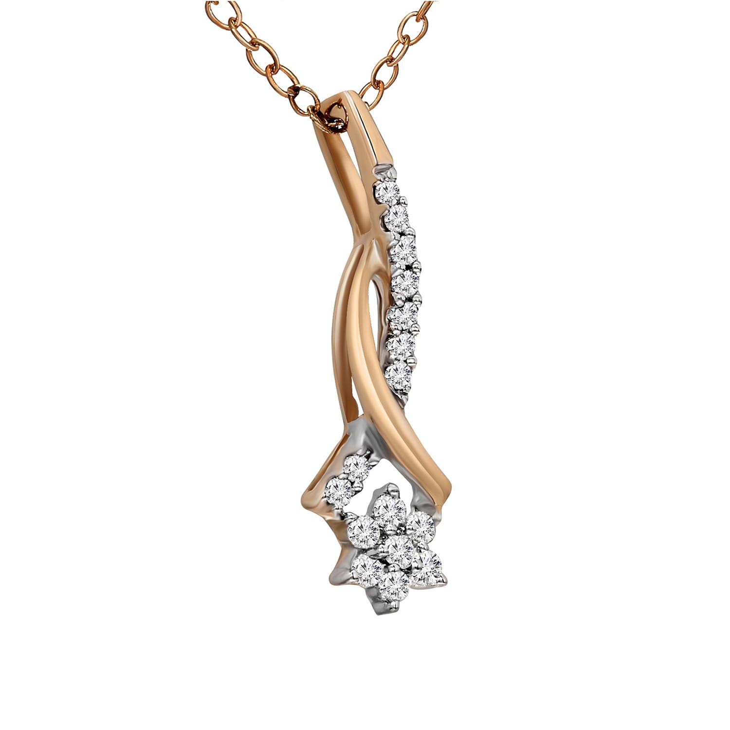 0.16 Ct Diamond Pendant Necklace in 14Kt