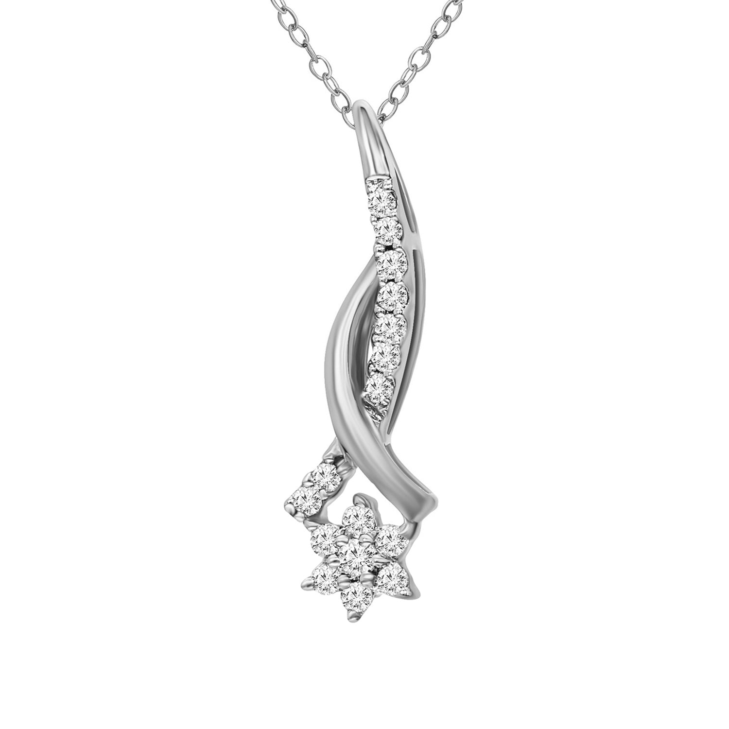 0.16 Ct Diamond Pendant Necklace in 14Kt
