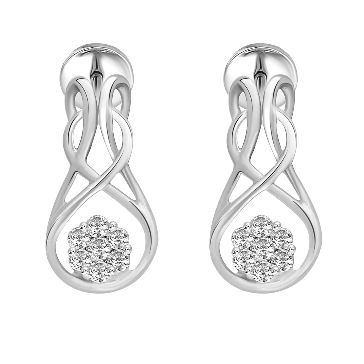 Triani Cluster Fancy Lab Grown Diamonds Earrings 0.14 Ct | 14Kt Yellow Gold