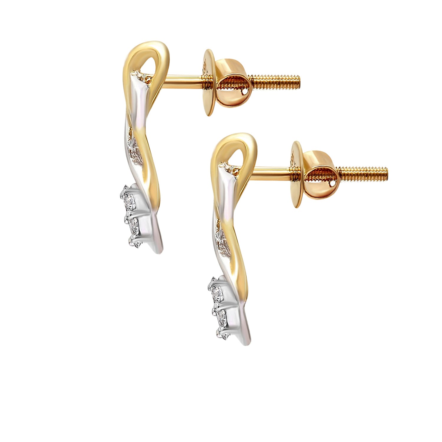 Triani Cluster Fancy Lab Grown Diamonds Earrings 0.14 Ct | 14Kt Yellow Gold