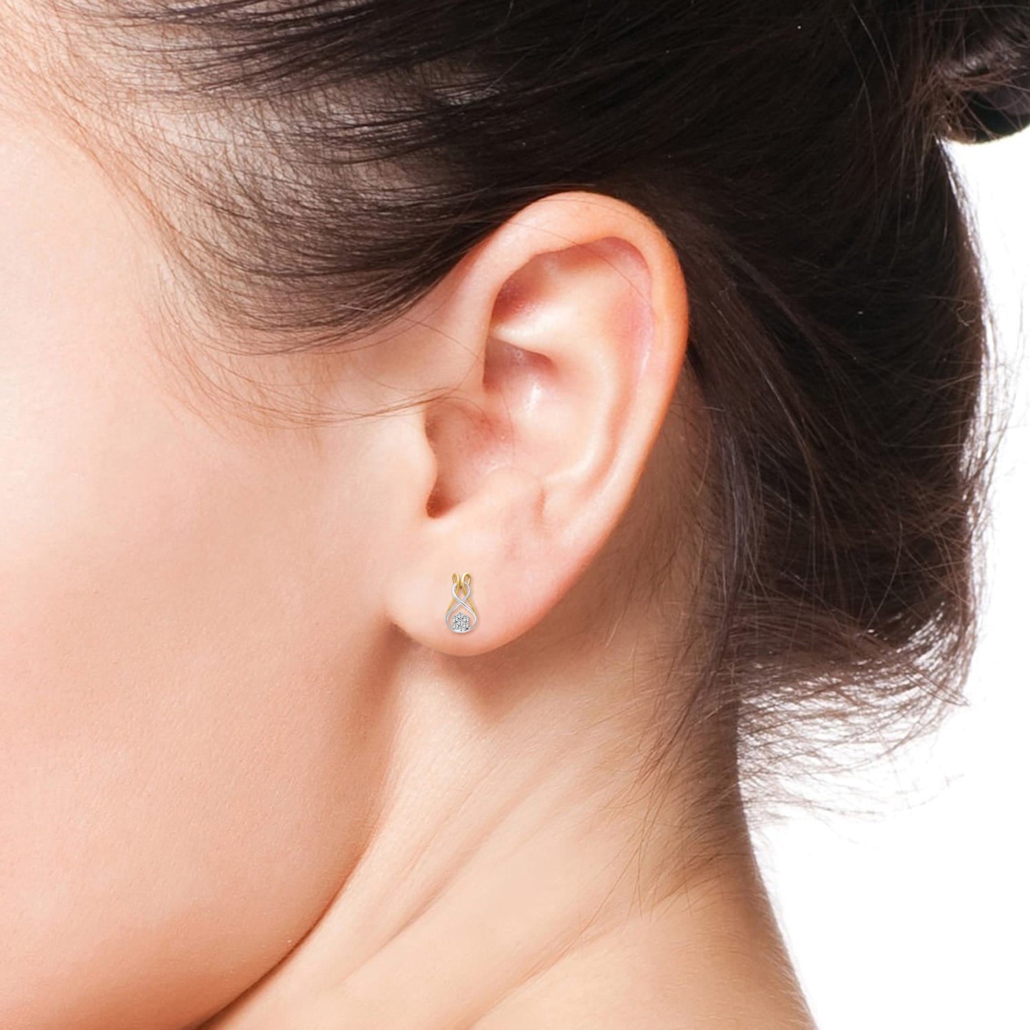 Triani Cluster Fancy Lab Grown Diamonds Earrings 0.14 Ct | 14Kt Yellow Gold