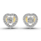 0.58 Ct Round Shape Halo Diamond Stud Earrings | 14K Rose Gold