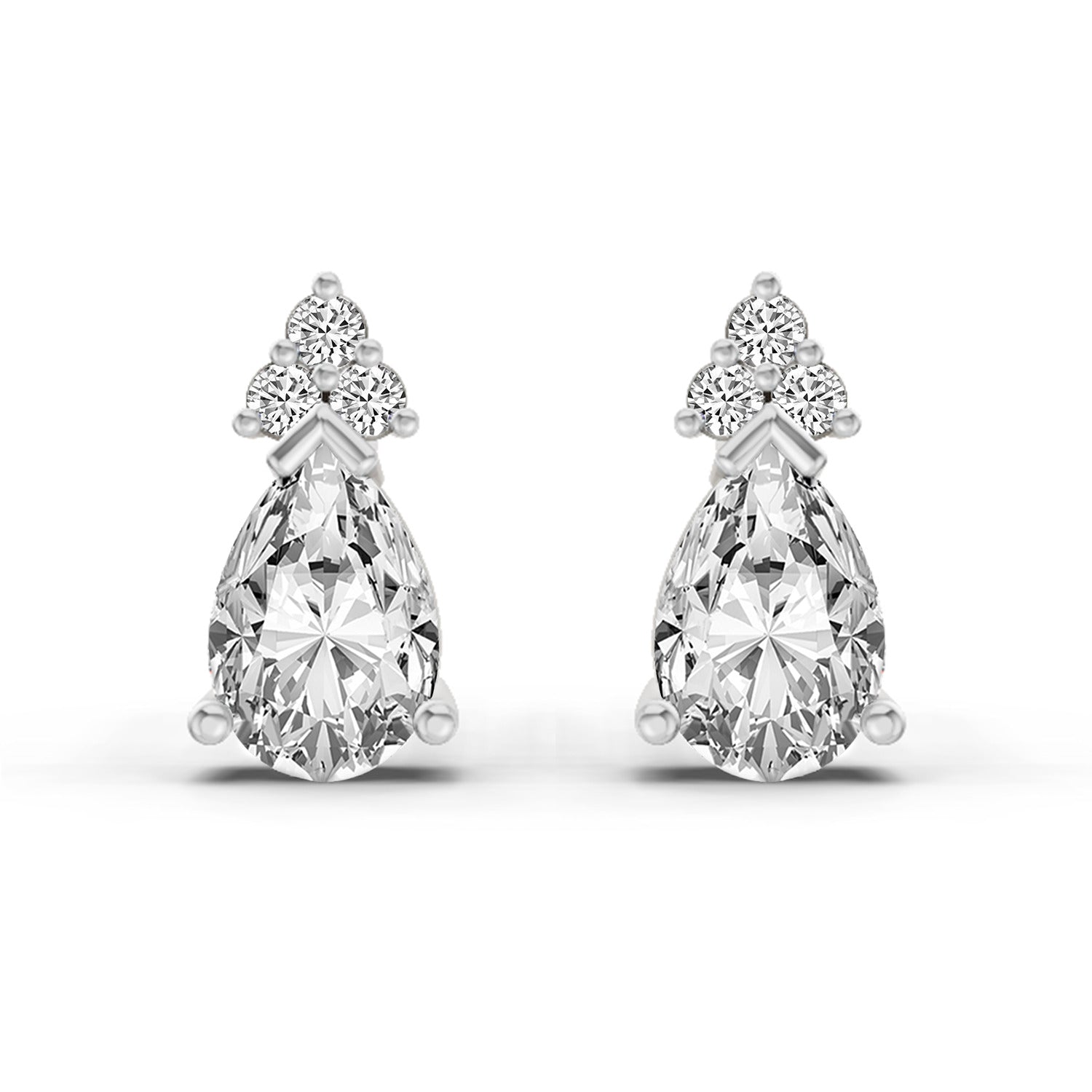 0.75 Ct Pear Stud Earrings | 14K Rose Gold  FG VS Quality Diamonds