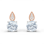 1.64 Ct Round Dangle Earrings | 14K Rose Gold