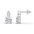 1.64 Ct Round Dangle Earrings | 14K Rose Gold