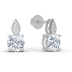 1.64 Ct Round Dangle Earrings | 14K Rose Gold