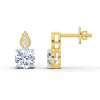 1.64 Ct Round Dangle Earrings | 14K Rose Gold