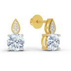 1.64 Ct Round Dangle Earrings | 14K Rose Gold
