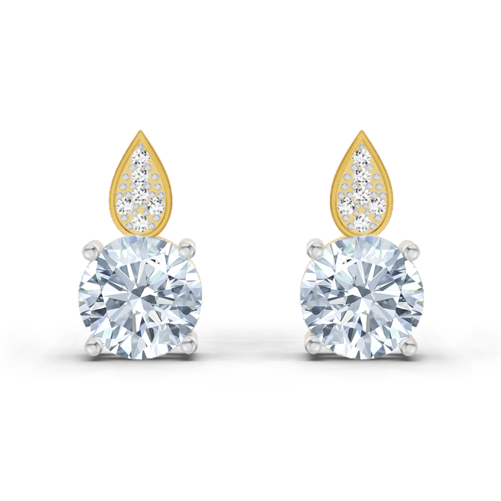 1.64 Ct Round Dangle Earrings | 14K Rose Gold