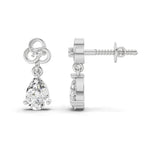 1.22 Ct Pear Shape Dangle Diamond Earrings | 14K Rose Gold